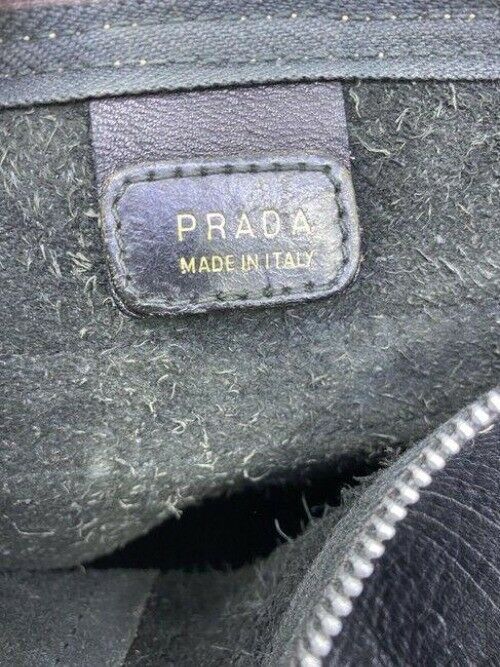 prada vintage black leather cross body bag