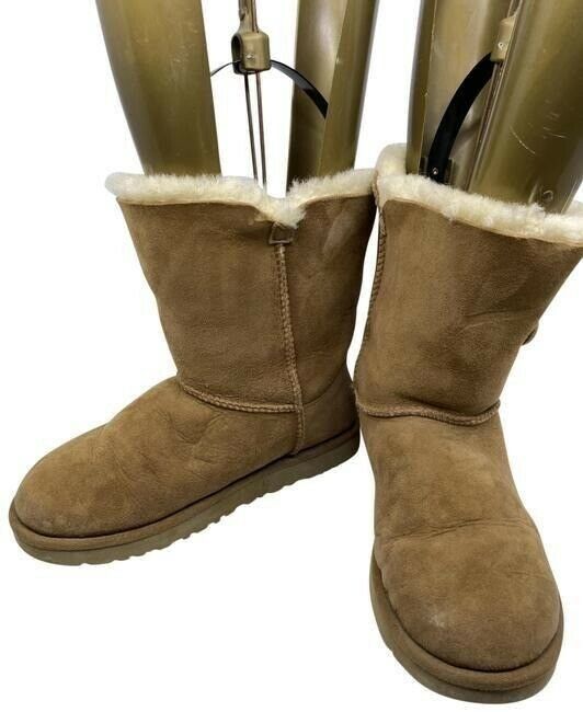 Ugg Australia Tan Wood Button Mid Height Bootsbooties Size Us