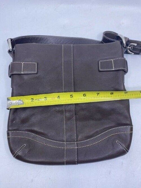 coach medium bag handbag brown leather shoulder bag