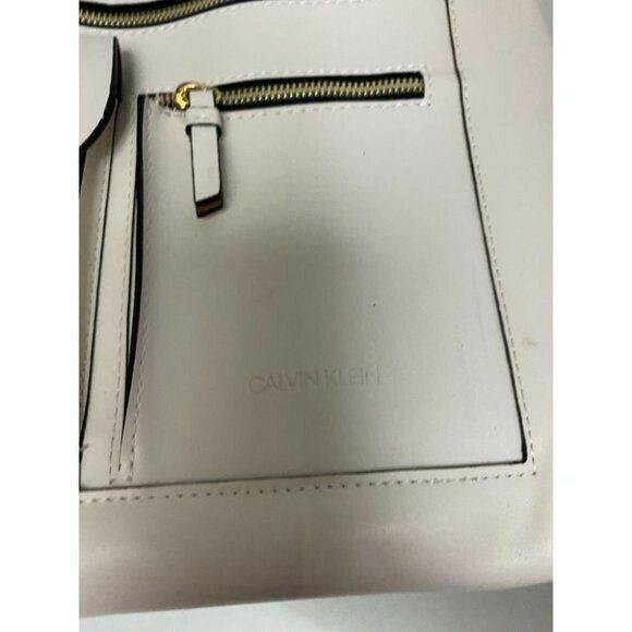 Calvin Klein Cream Leather Shoulder Bag