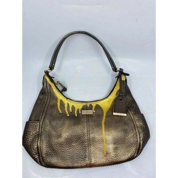 Cole Haan Leather Crossbody Brown Gold Customized