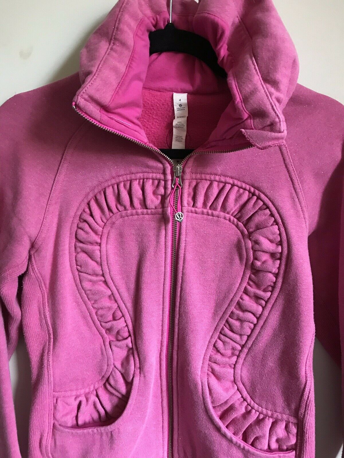 LULULEMON Pink Long Sleeves Knitted Zip Up Size 4