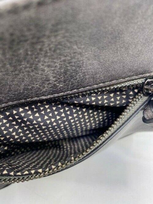 mms design studio zipper gray leather cross body bag