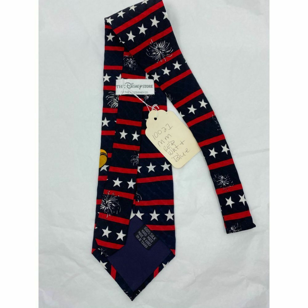 MICKEY MOUSE Disney Neck Tie Black Red White Hand Made 100% Silk