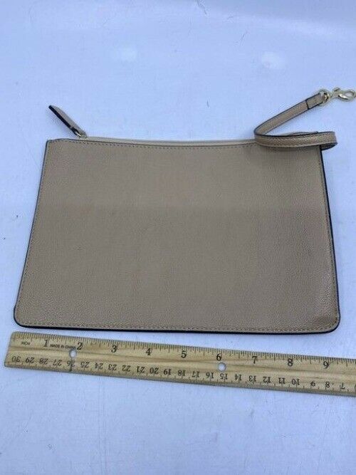 Calvin Klein Clip On Tan Faux Leather Clutch