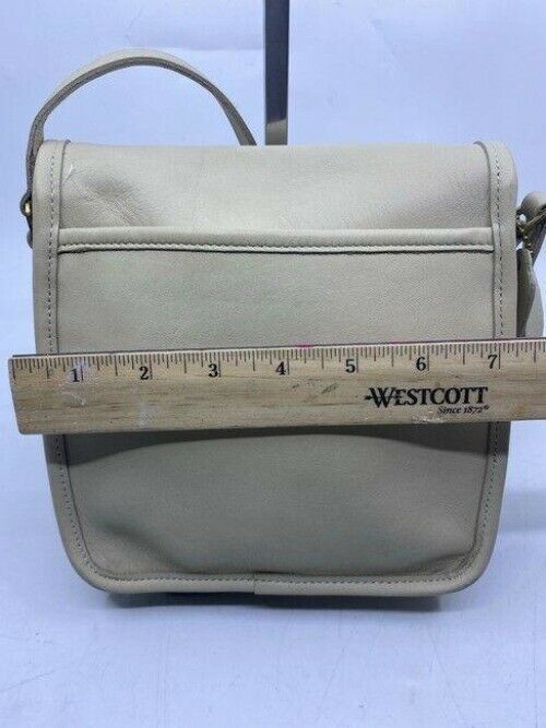 coach vintage rare beige leather cross body bag