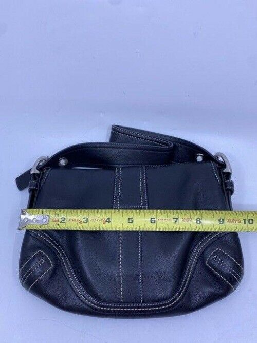 coach small handbag black leather tote