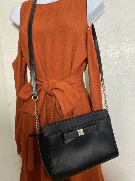 kate spade black leather cross body bag