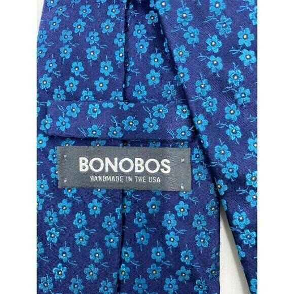 New! BONOBOS Navy Blue Flower Premium Neck Tie