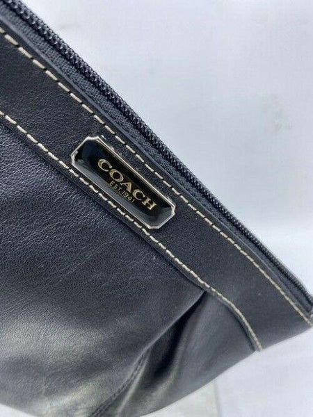 coach new classic black leather wristlet