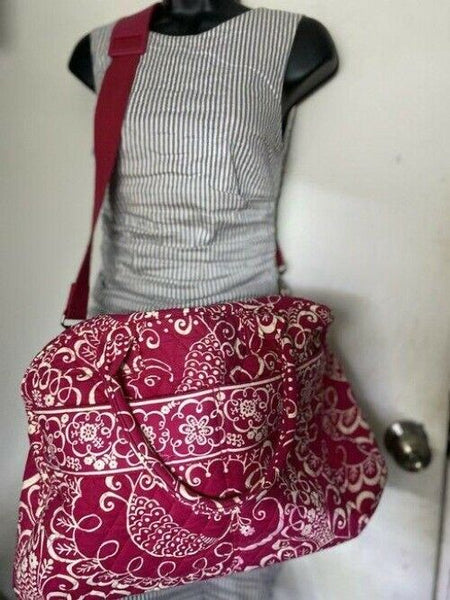 Vera Bradley Xl Duffel Msrp Red White Weekendtravel Bag