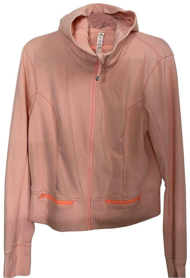 LULULEMON Womens Light Orange Long Sleeves Stylish Hoodies Size: 12