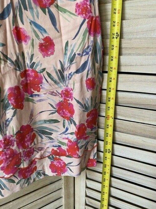 Nicole Miller red beige print linen msrp small short formal dress