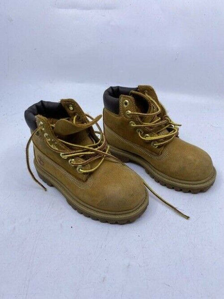 Timberland Tan Boys Leather Lace Up Great Condition Bootsbooties Size Us