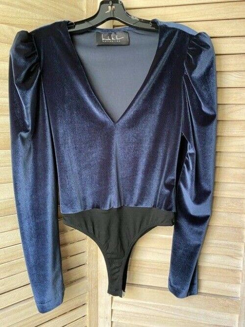 Nicole Miller Blue Black Small Msrp Blouse