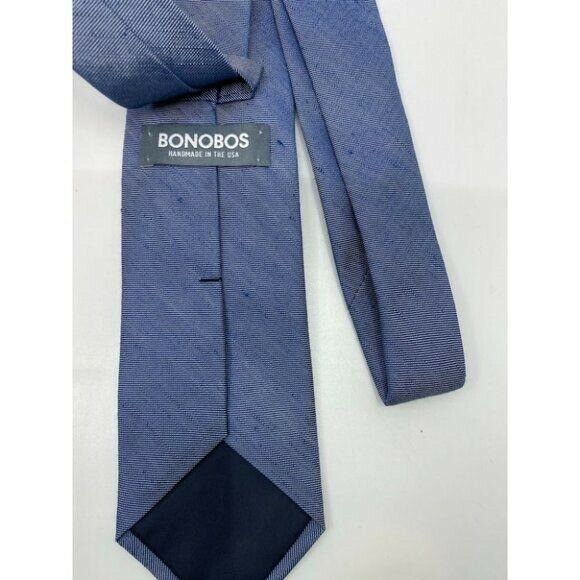 New! BONOBOS Navy White Premium Neck Tie Handmade