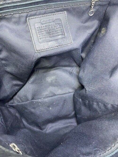 coach vintage black leather shoulder bag
