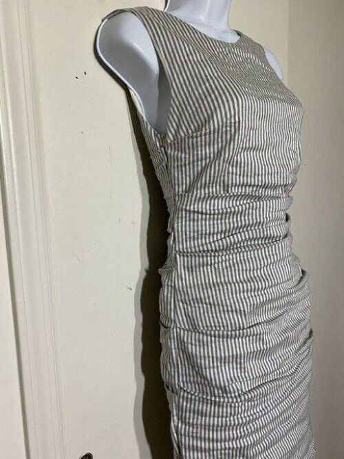 nicole miller new ruched linen striped msrp