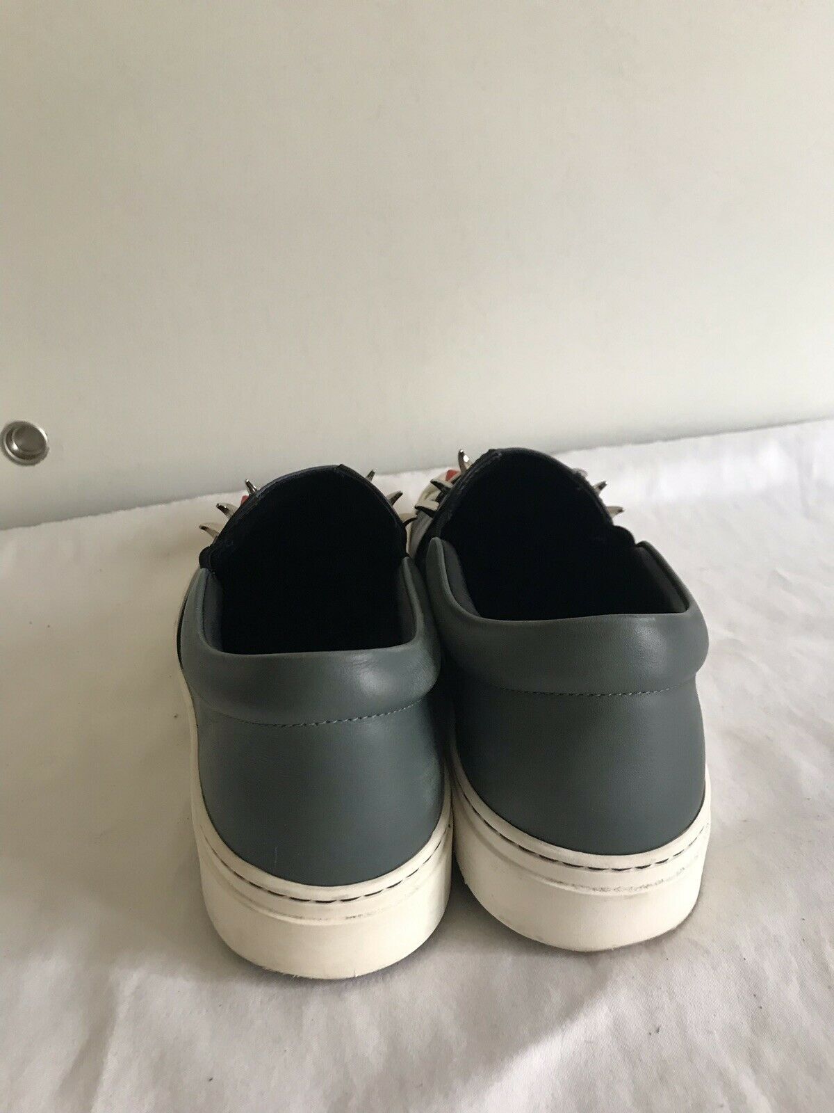 Fendi Studded Monster Face Slip On Sneakers