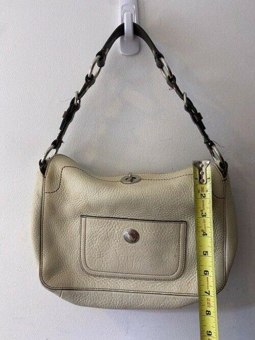 coach small handbag beige leather tote