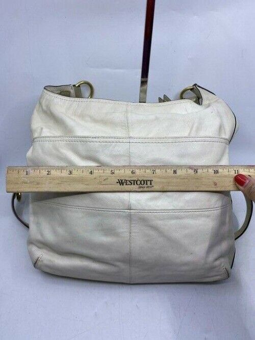 coach white gold leather cross body bag