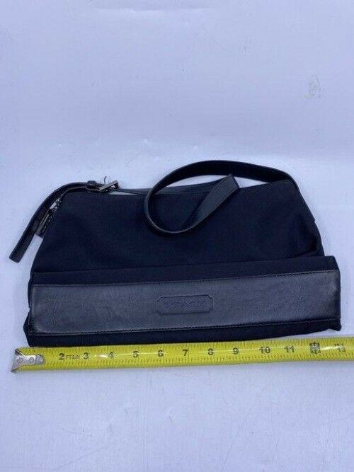 coach medium material black fabric shoulder bag