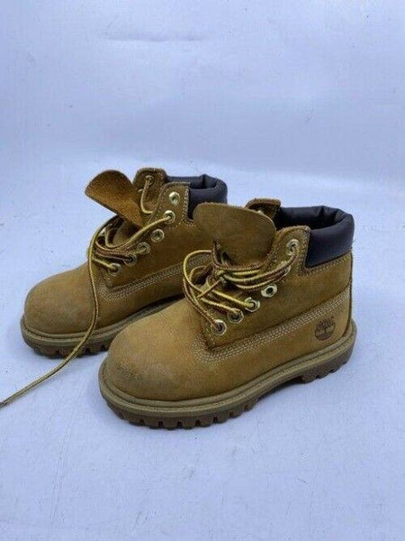 Timberland Tan Boys Leather Lace Up Great Condition Bootsbooties Size Us