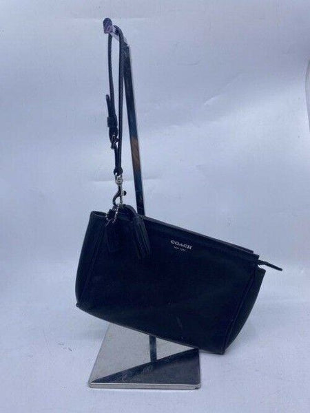 Coach Oversized Black Leather Wristlet