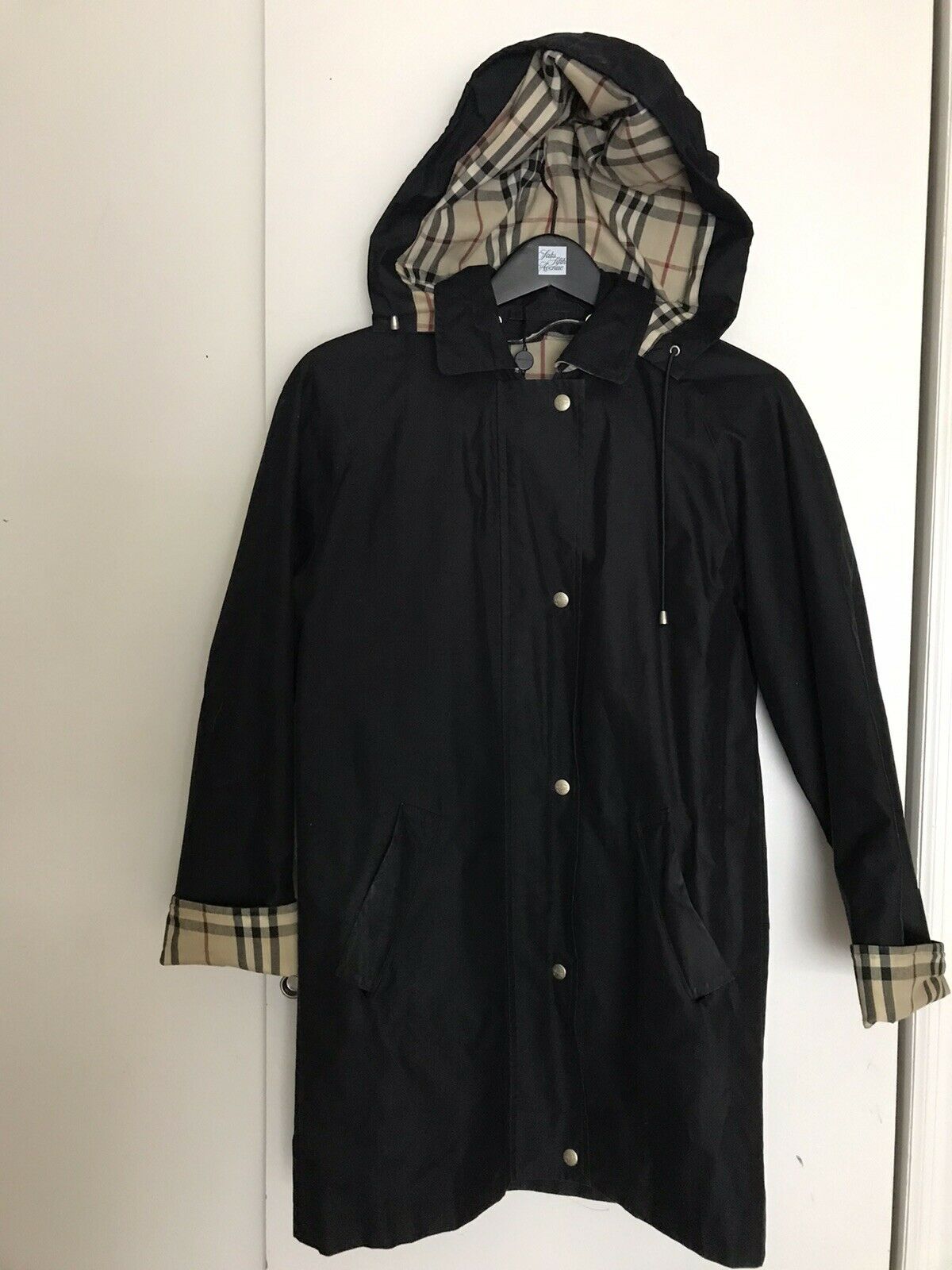 BURBERRY Black Wind Breaker Trench Coat size 2