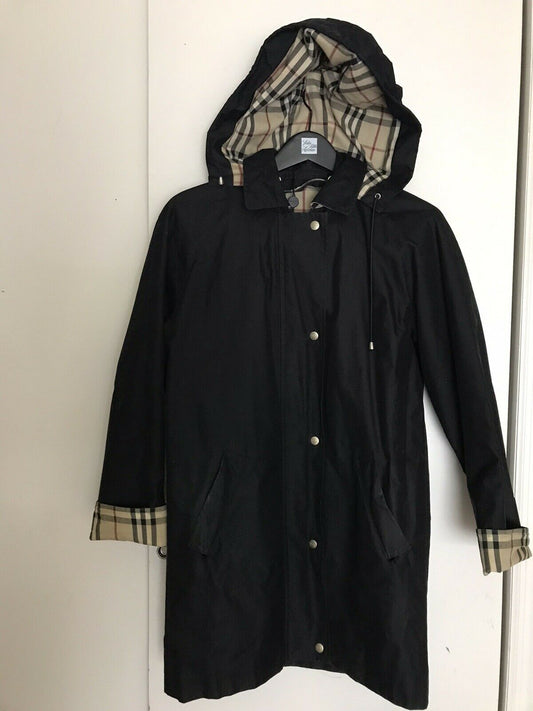 BURBERRY Black Wind Breaker Trench Coat size 2