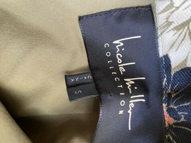 Nicole Miller white tan black floral msrp skirt