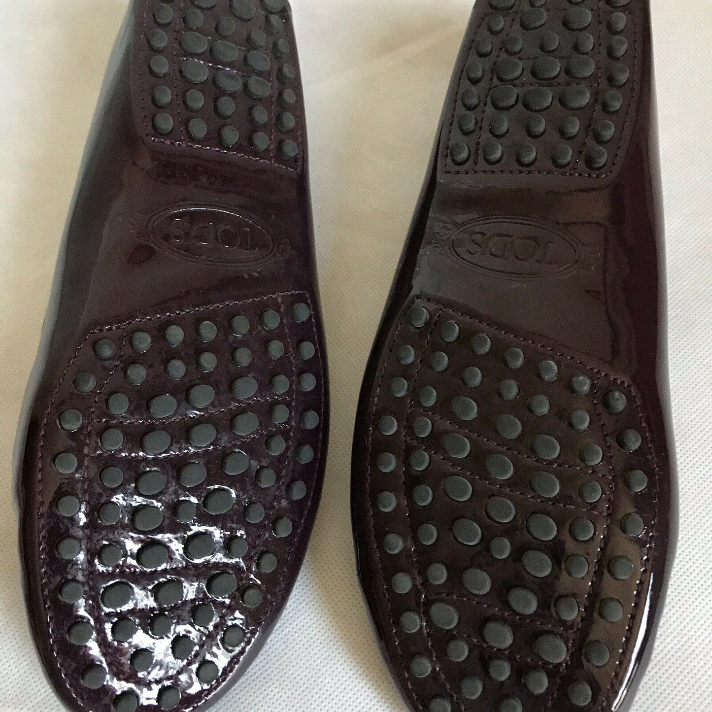 TOD’s Burgundy Pony Hair And Patent Loafers Size 36