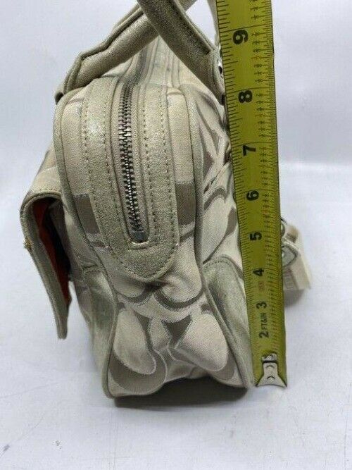 coach msrp silver gray fabric cross body bag