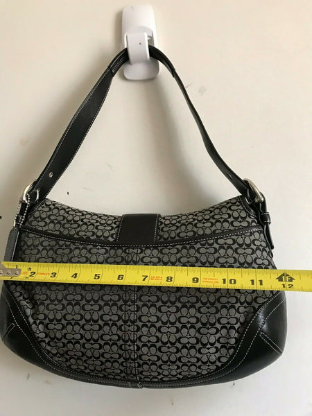 Coach Black Fabric Signature hand bag