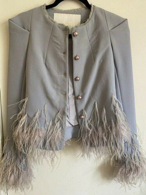 Zac Posen gray new feather msrp