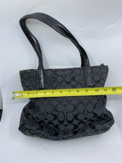 coach large black fabric shoulder bag