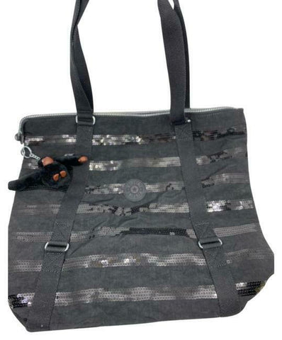 KIPLING XL Fabric Tote Bag Gray Silver