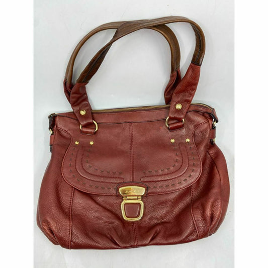 B. makowsky Brown Leather Shoulder Bag