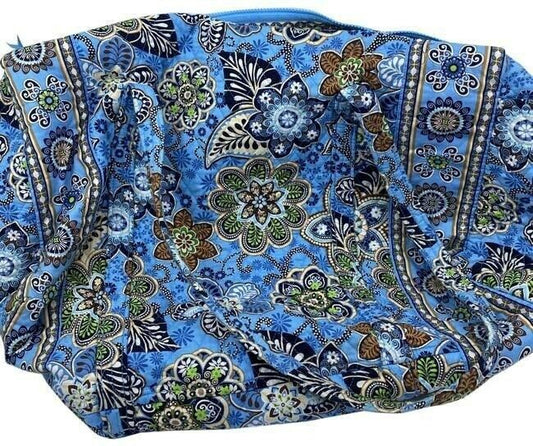 vera bradley duffle blue fabric weekendtravel bag