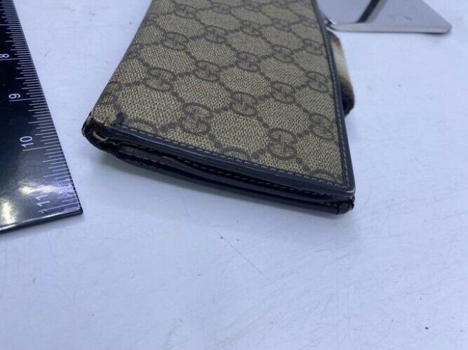 Gucci Brown Long Vintage Gg Web Wallet