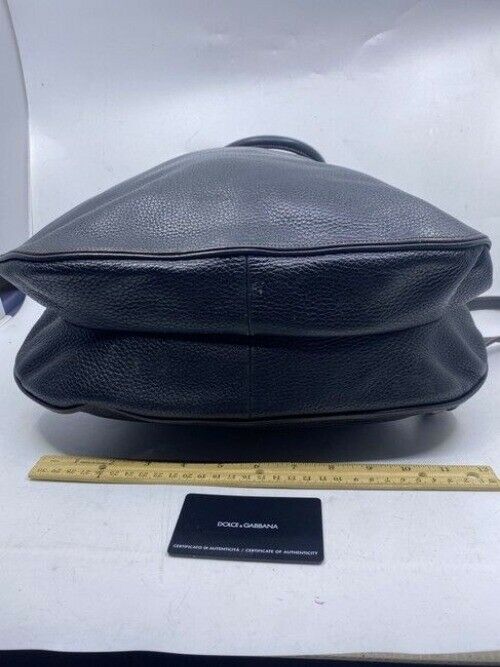 Dolce And Gabbana Miss Catch Fold Over Tote Black Leather Cross Body Bag