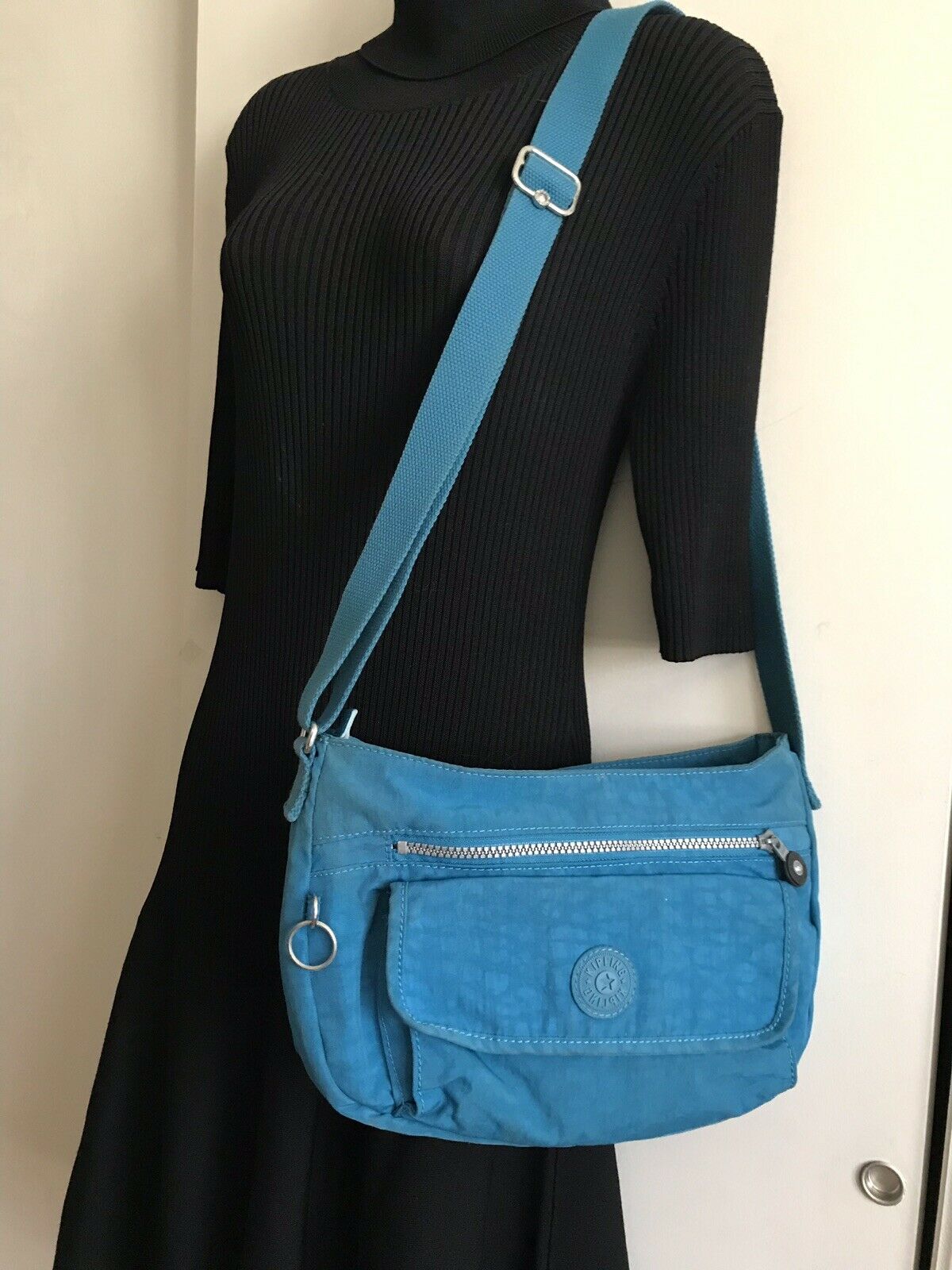 KIPLING Small Bright Blue Nylon Crossbody Bag