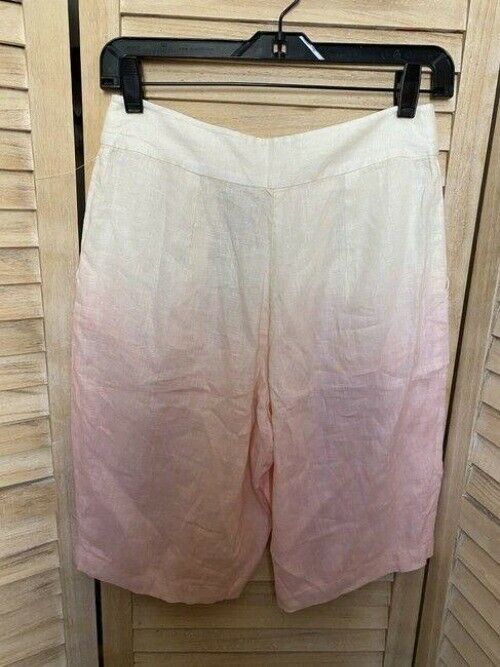 Nicole Miller pink off white new linen msrp small shorts