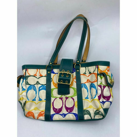 Coach Women's Large Multicolor Fabric Tote Bag
