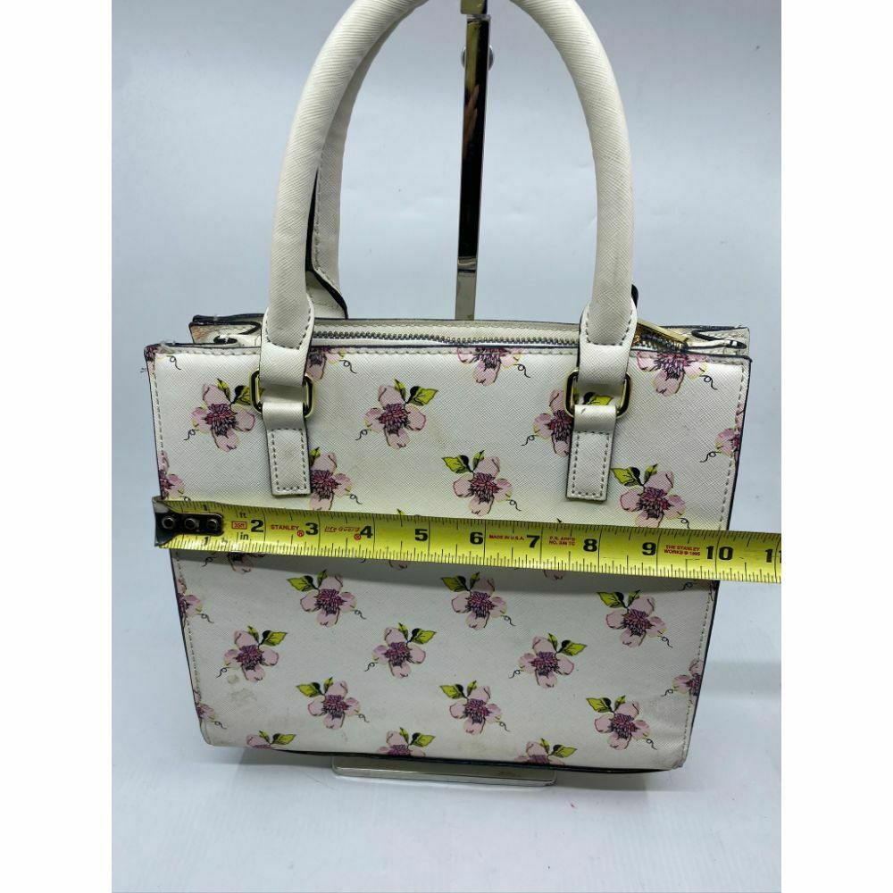 BETSEY JOHNSON Faux Leather White Embellished Tote Bag
