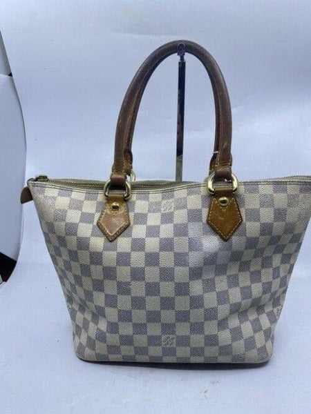 Louis Vuitton Saleya Vintage Crean Damier Azur Canvas Shoulder Bag