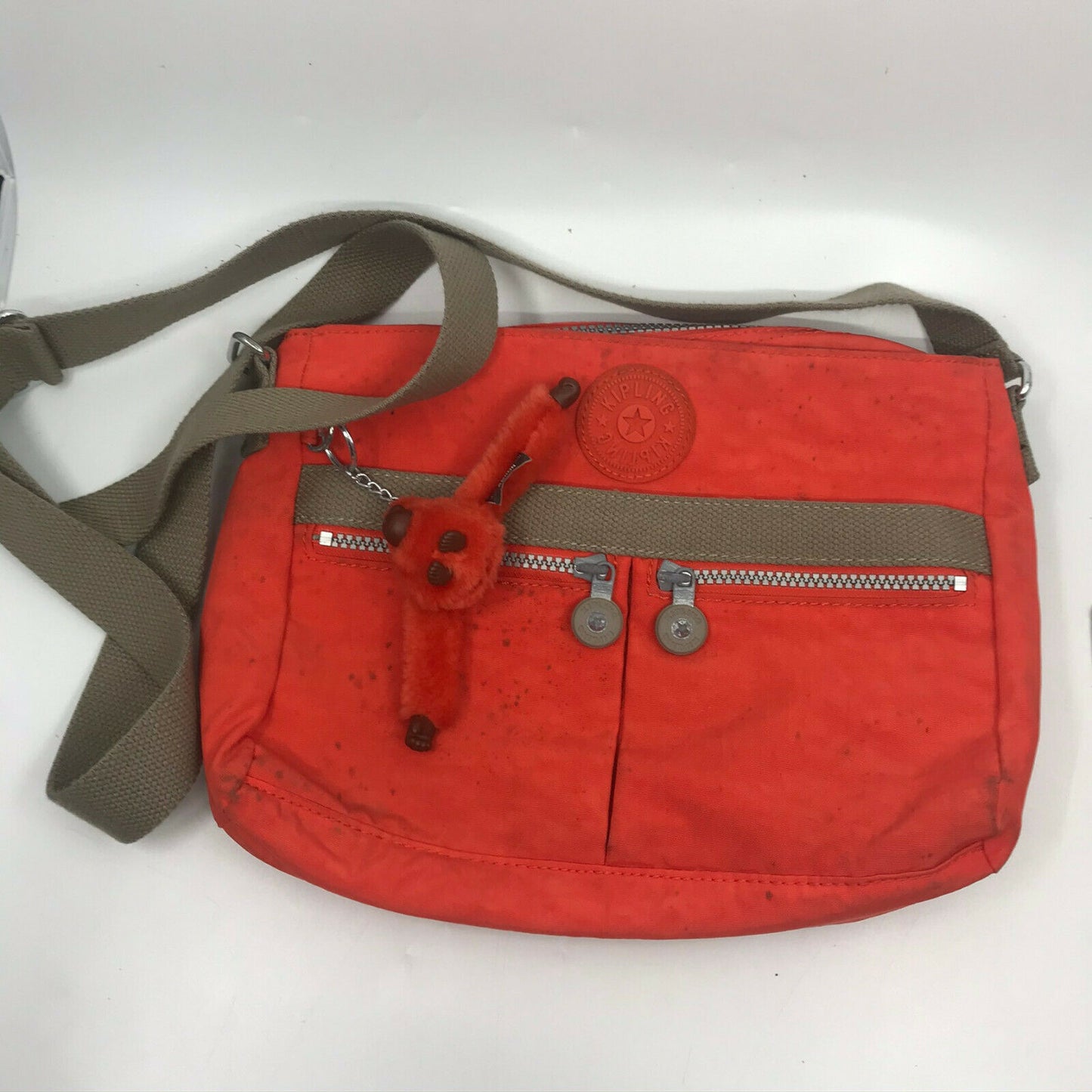 Kipling Orange Nylon Medium Size Crossbody Bag