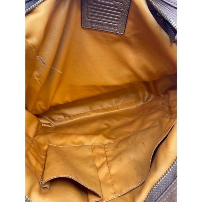 COACH XL Orange Leather Shopping Tote Bag