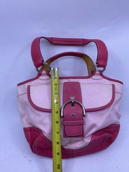 coach medium material pink fabric shoulder bag
