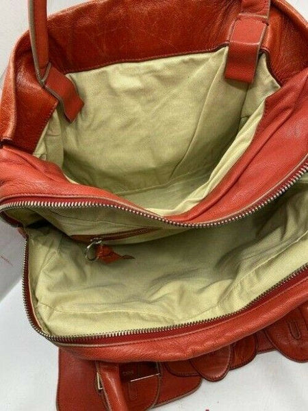 chloe red leather shoulder bag